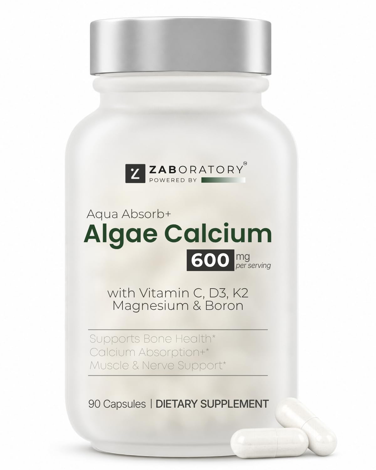 ZAB Complément Alimentaire Calcium d'Algues 90 Capsules - vue de face