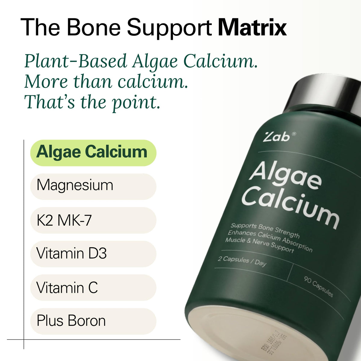 ZAB Complément Alimentaire Calcium d'Algues - capsules végétales