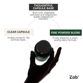 ZAB Complément Alimentaire Calcium d'Algues - vue de dos de la bouteille