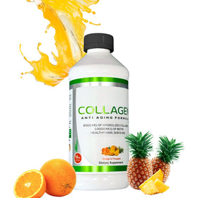 ZAFiNCO collagène liquide 10000 mcg biotine 8000 mg avant avec étiquette et bouchon