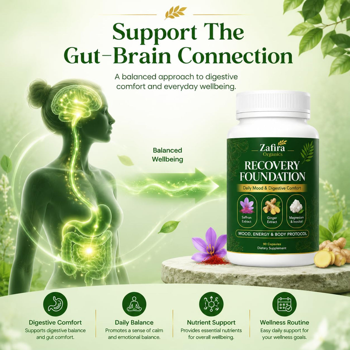 Zafira Organics Complément Alimentaire 90 Capsules vue de côté