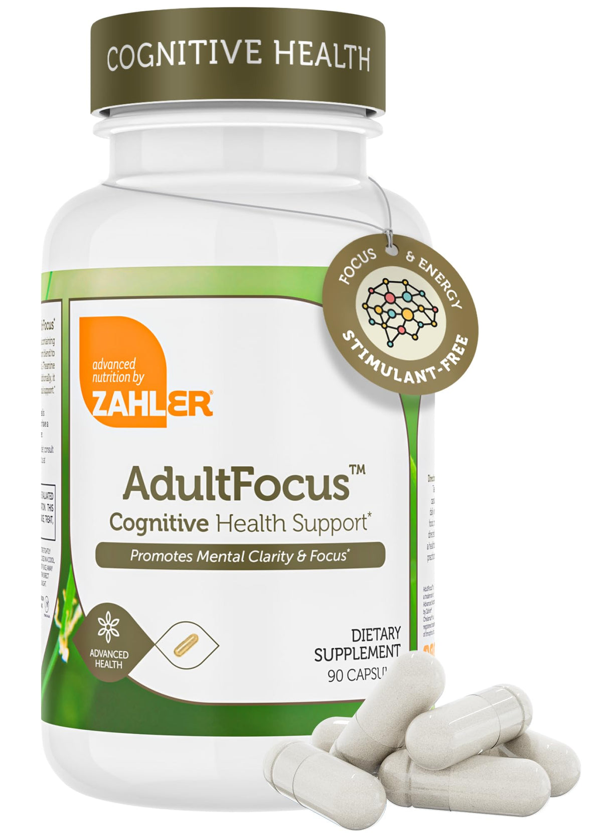 Zahler AdultFocus 60 capsules vue de face avec étiquette