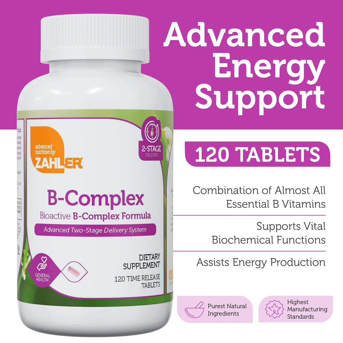 Zahler B-Complex 120 comprimés emballage latéral