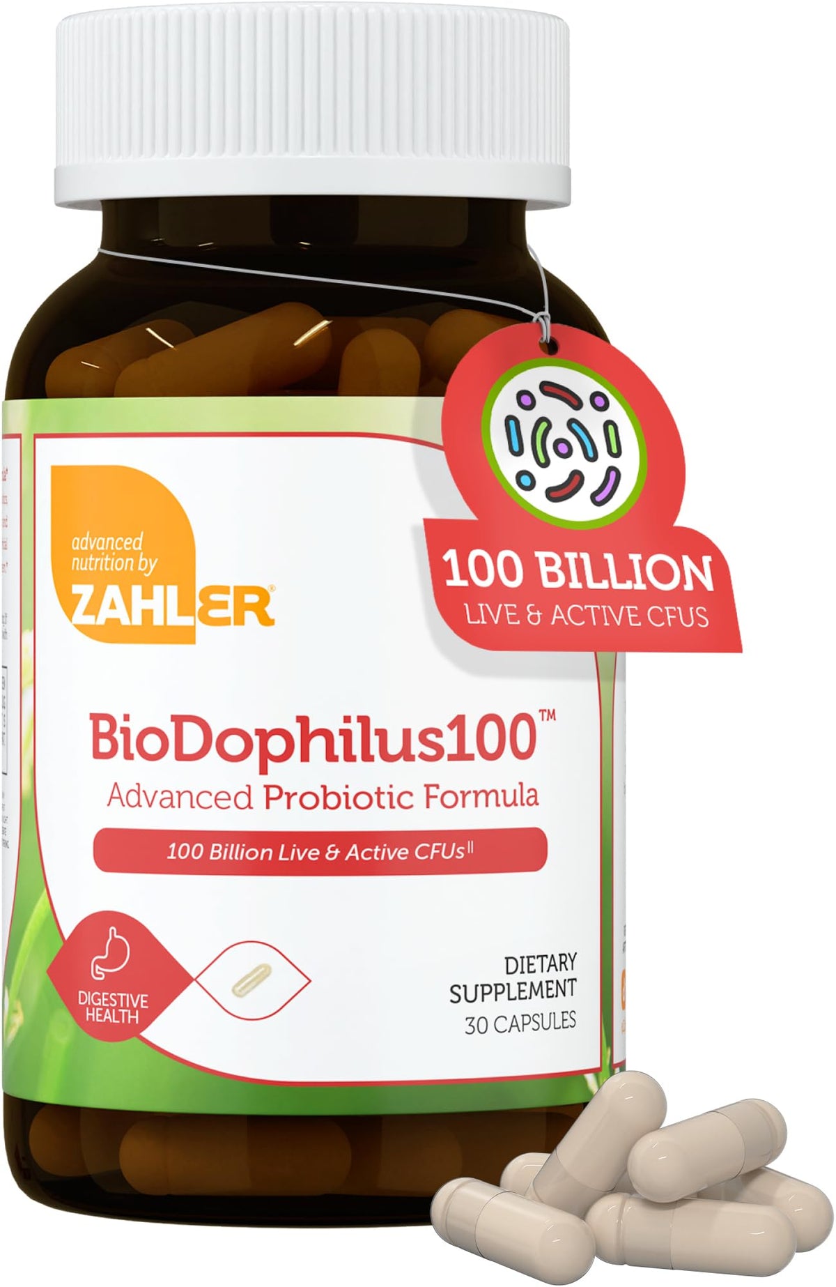 Zahler BioDophilus 100 flacon de 30 capsules vue de face