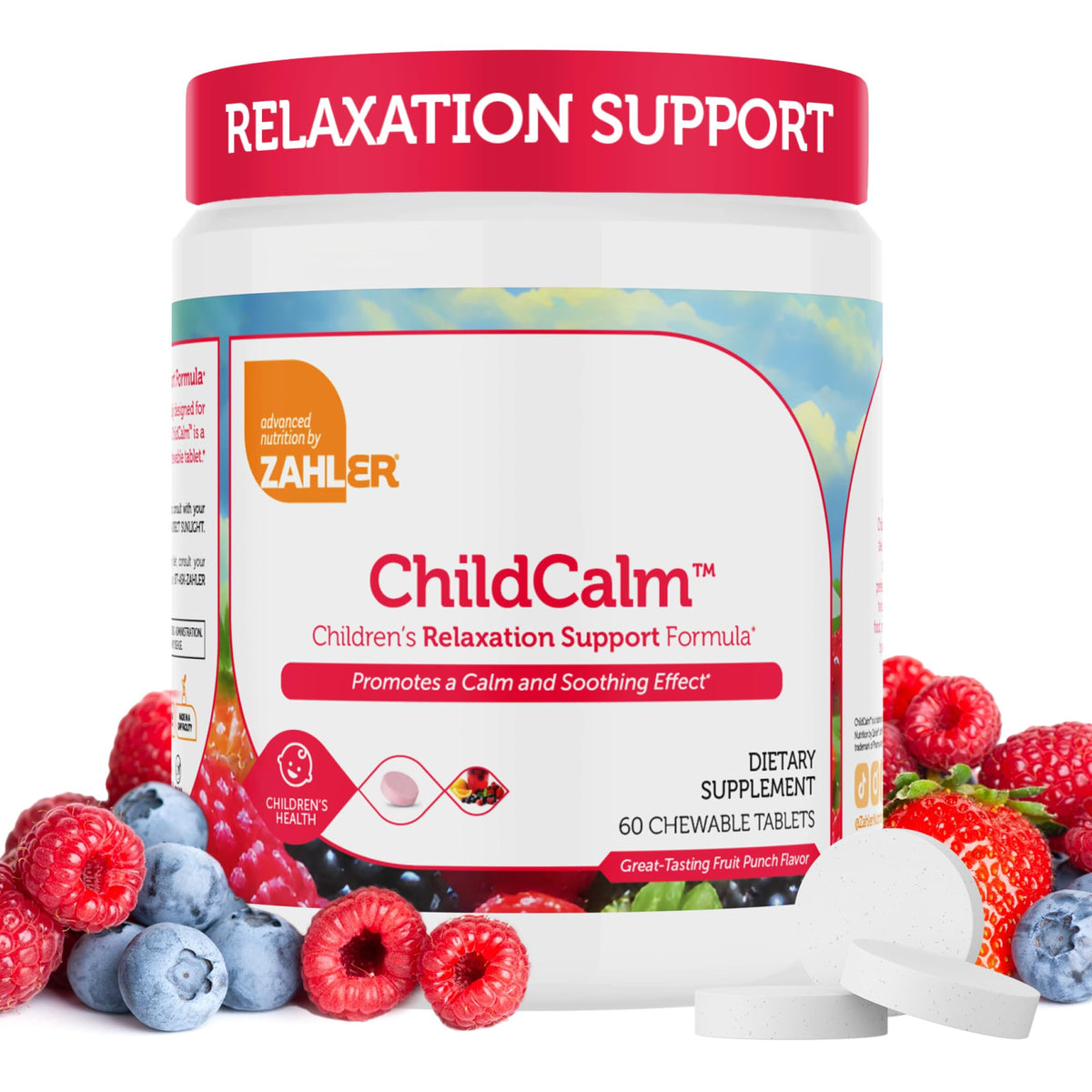 Zahler ChildCalm 60 tablettes goût framboise, packaging avant
