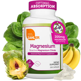 Zahler Complément Alimentaire Magnésium 200 mg 250 capsules - vue de face