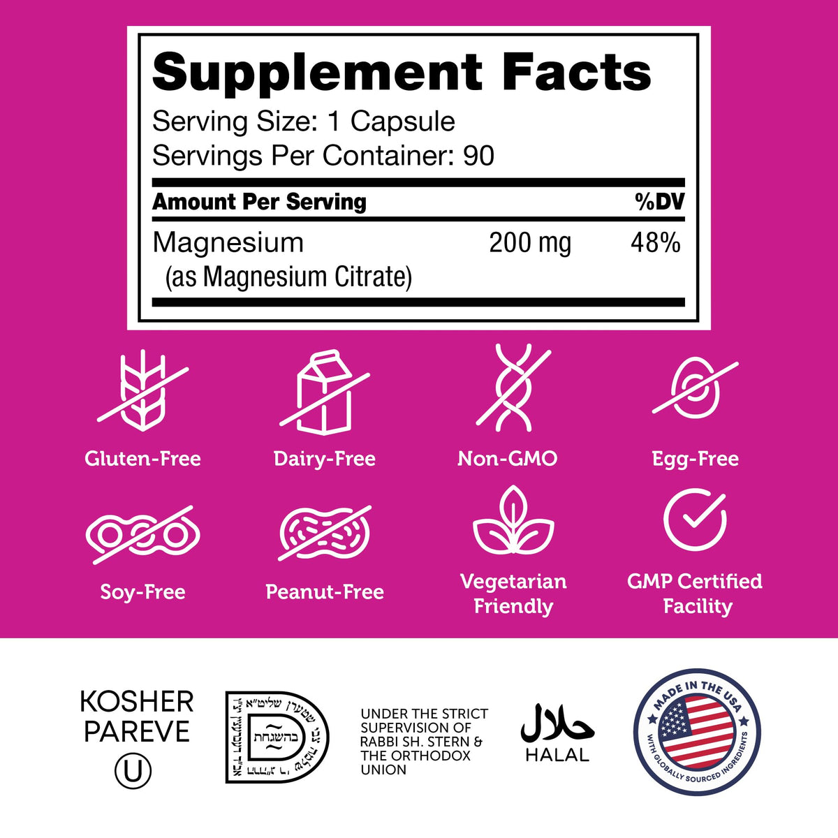 Zahler Complément Alimentaire Magnésium 200 mg capsules à l'intérieur
