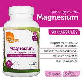 Zahler Complément Alimentaire Magnésium 200 mg côté gauche