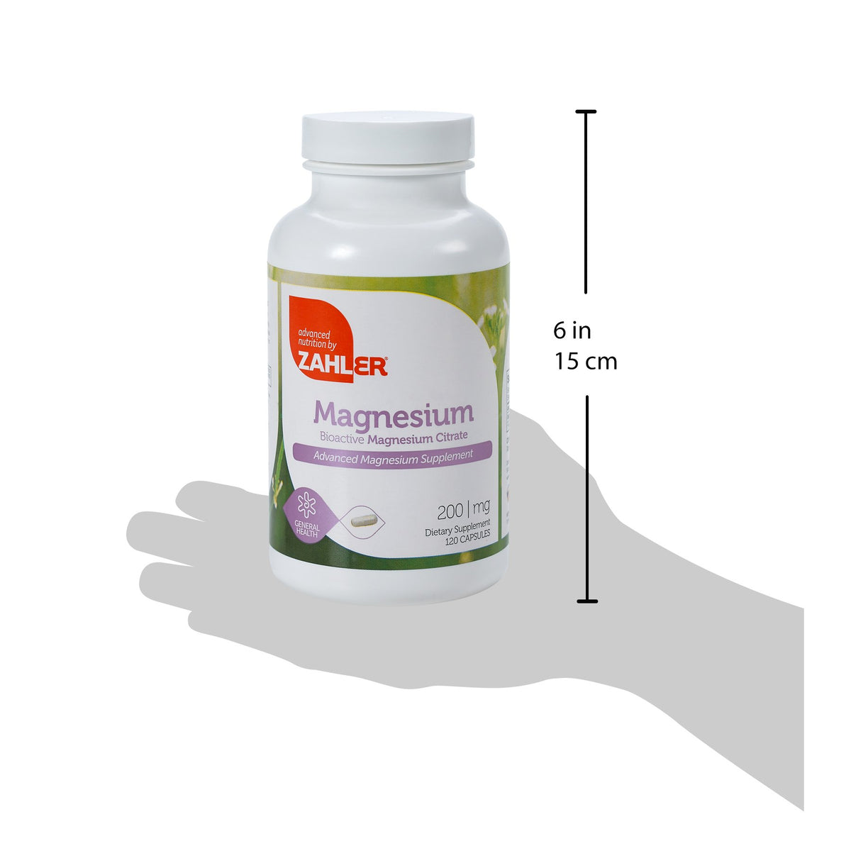 Zahler Complément Alimentaire Magnésium Citrate 200 mg avec arrière-plan neutre