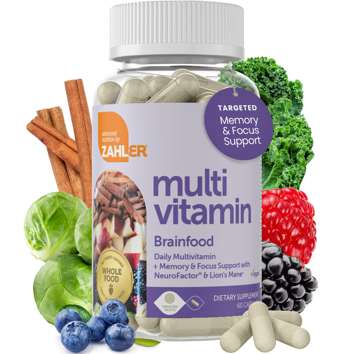 Zahler Complément Alimentaire Multivitamines Cérébrales 60 Capsules - Vue avant