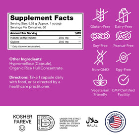 Zahler Inositol 1000mg capsules avec étiquette