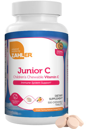 Zahler Junior C Chewable 500 comprimés goût orange, vue de face