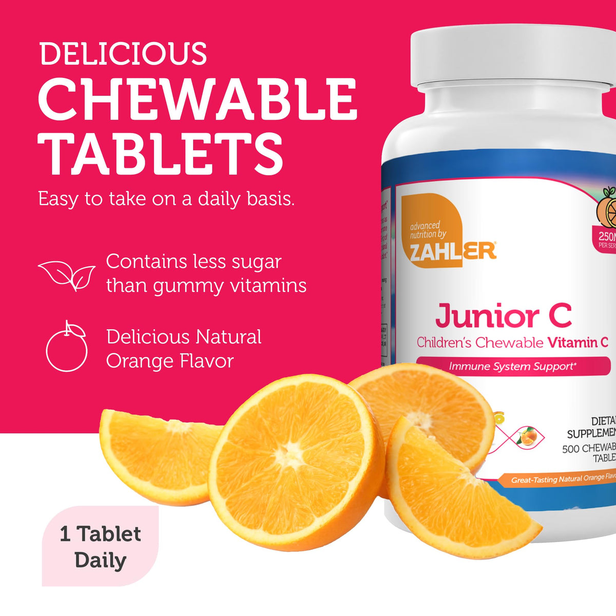 Zahler Junior C Chewable, comprimés à croquer en gros plan