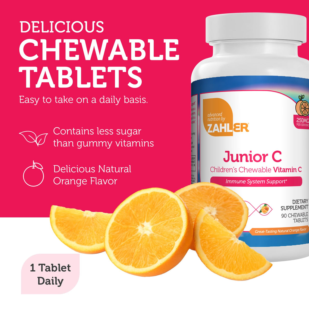 Zahler Junior C Vitamine C Mâchable 250 mg comprimé mâchable
