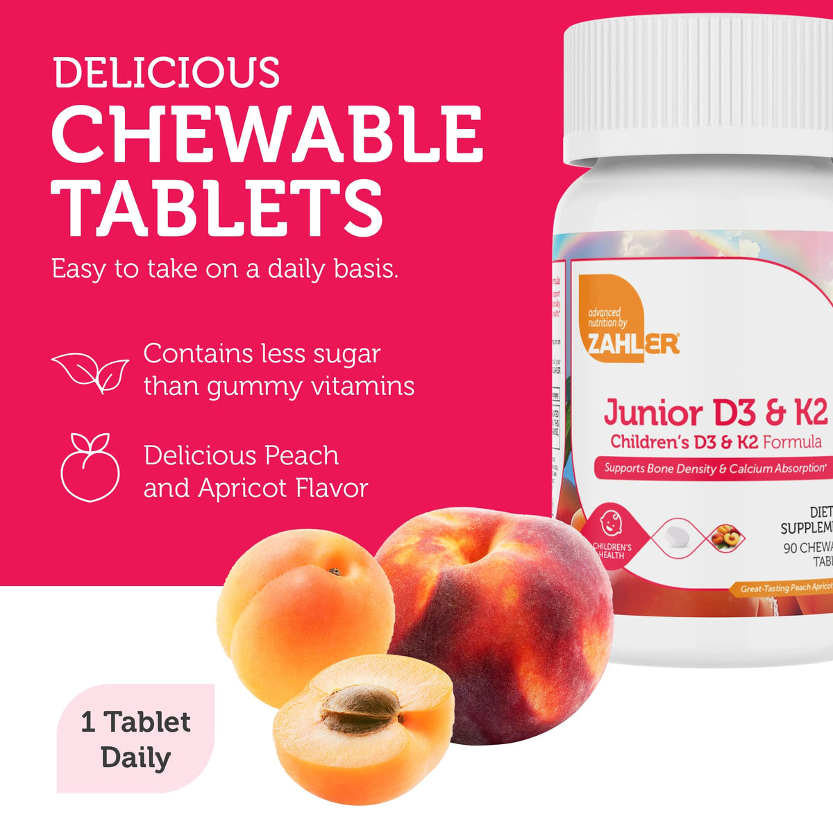Zahler Junior D3 & K2 avec d'autres compléments alimentaires