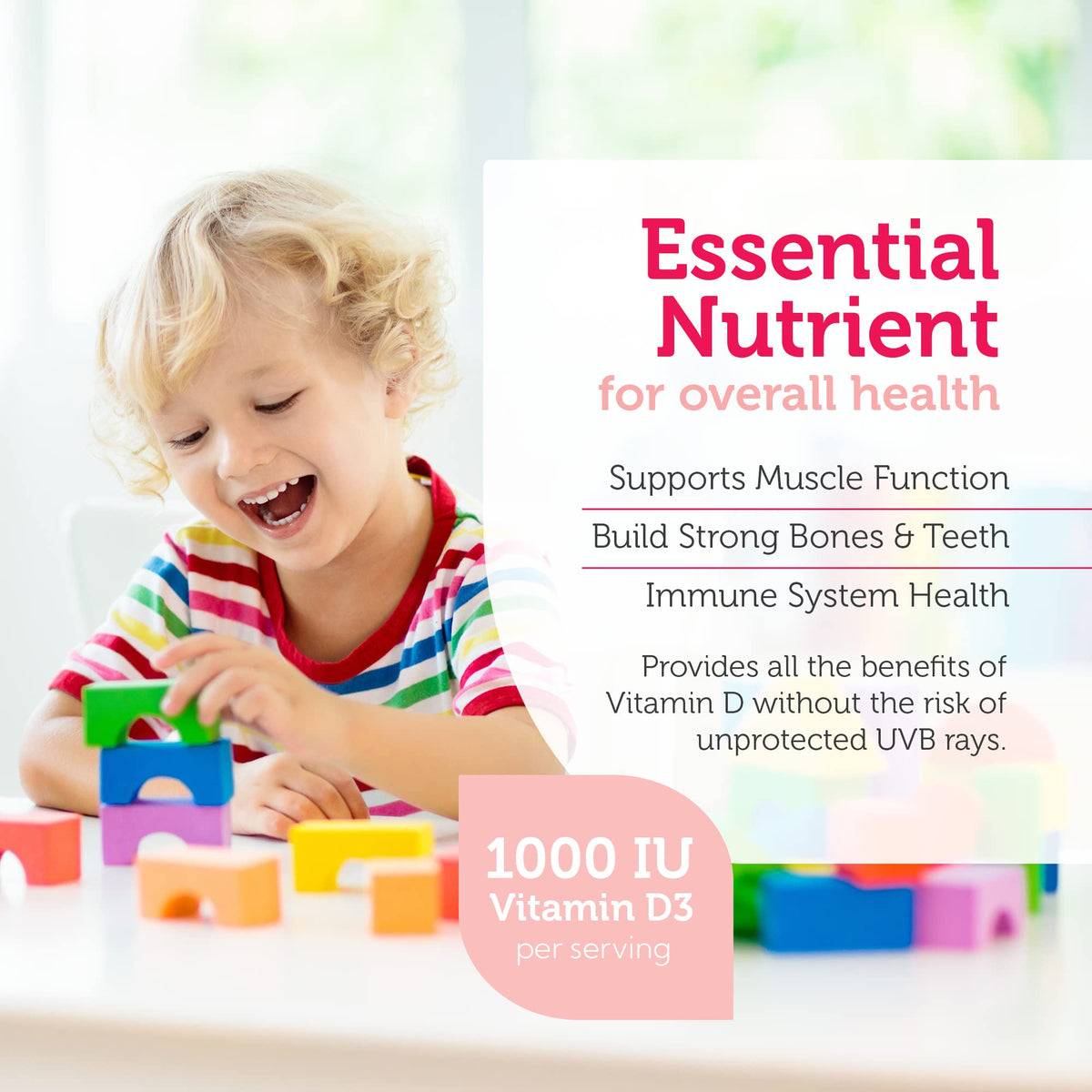 Zahler Junior D3 Vitamines 1000 IU étiquette de la boîte