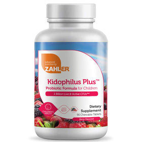 Zahler Kidophilus 90 comprimés à mâcher au goût de mûre, emballage avant