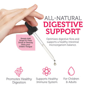 Zahler Kidophilus gouttes liquides probiotiques 4 Fl Oz, gouttes versées dans une cuillère
