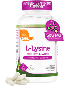 Zahler L-Lysine 500mg capsules avec étiquette
