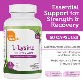 Zahler L-Lysine 500mg capsules ouvertes sur une table