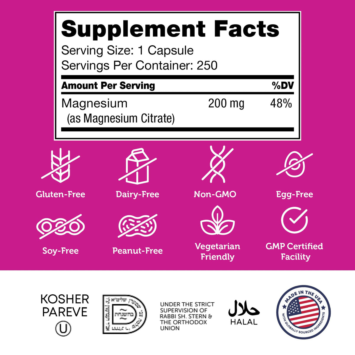 Zahler Magnésium 200 mg capsules avec verre d'eau