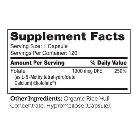 Zahler Methylfolate 1000 mcg sur une table en bois