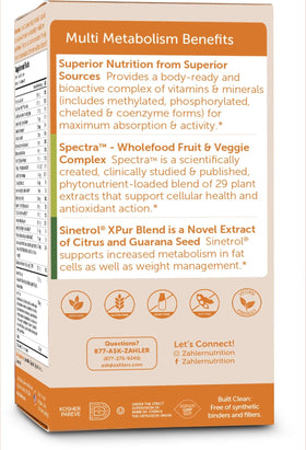 Zahler Multivitamine Métabolisme 60 Capsules sur une table