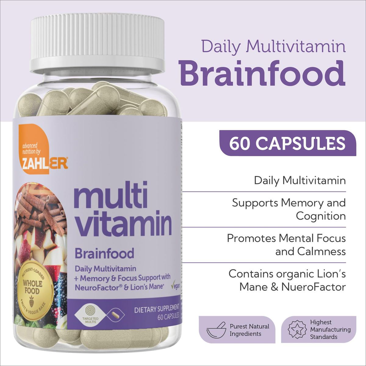 Zahler Multivitamines Cérébrales - Capsules sur une table