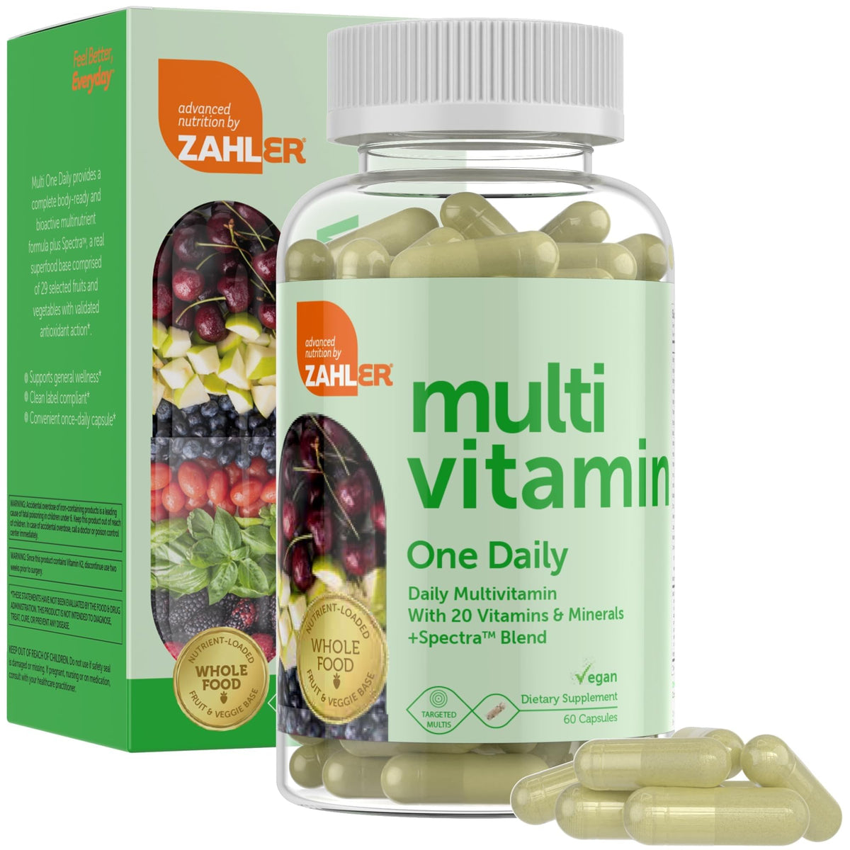 Zahler Multivitamines Vegan One Daily 60 Comprimés vue de face