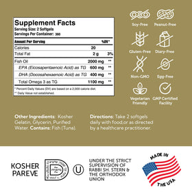 Zahler Omega 3 Huile de Poisson 2000 mg boîte sur fond blanc