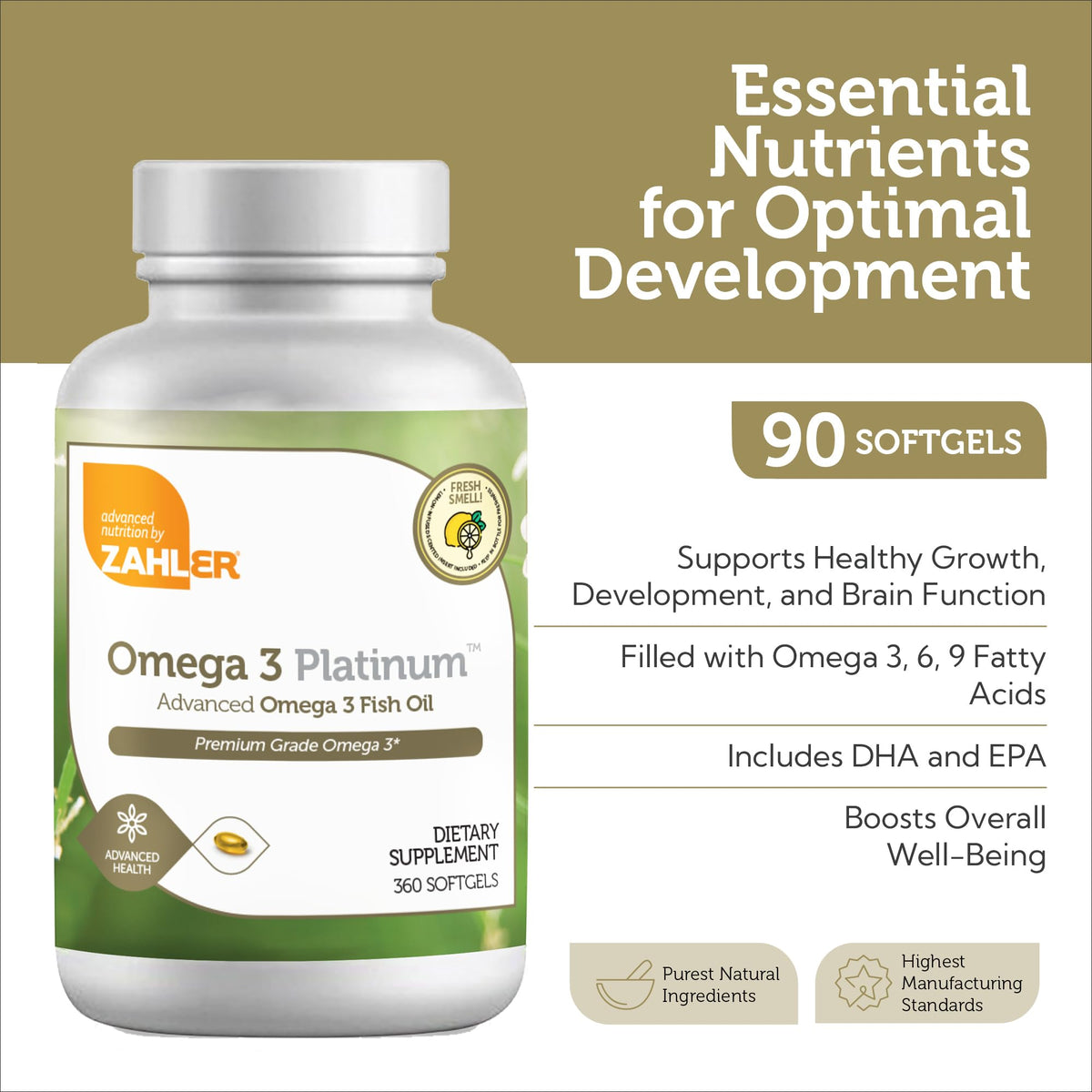 Zahler Omega 3 Huile de Poisson 2000 mg capsules