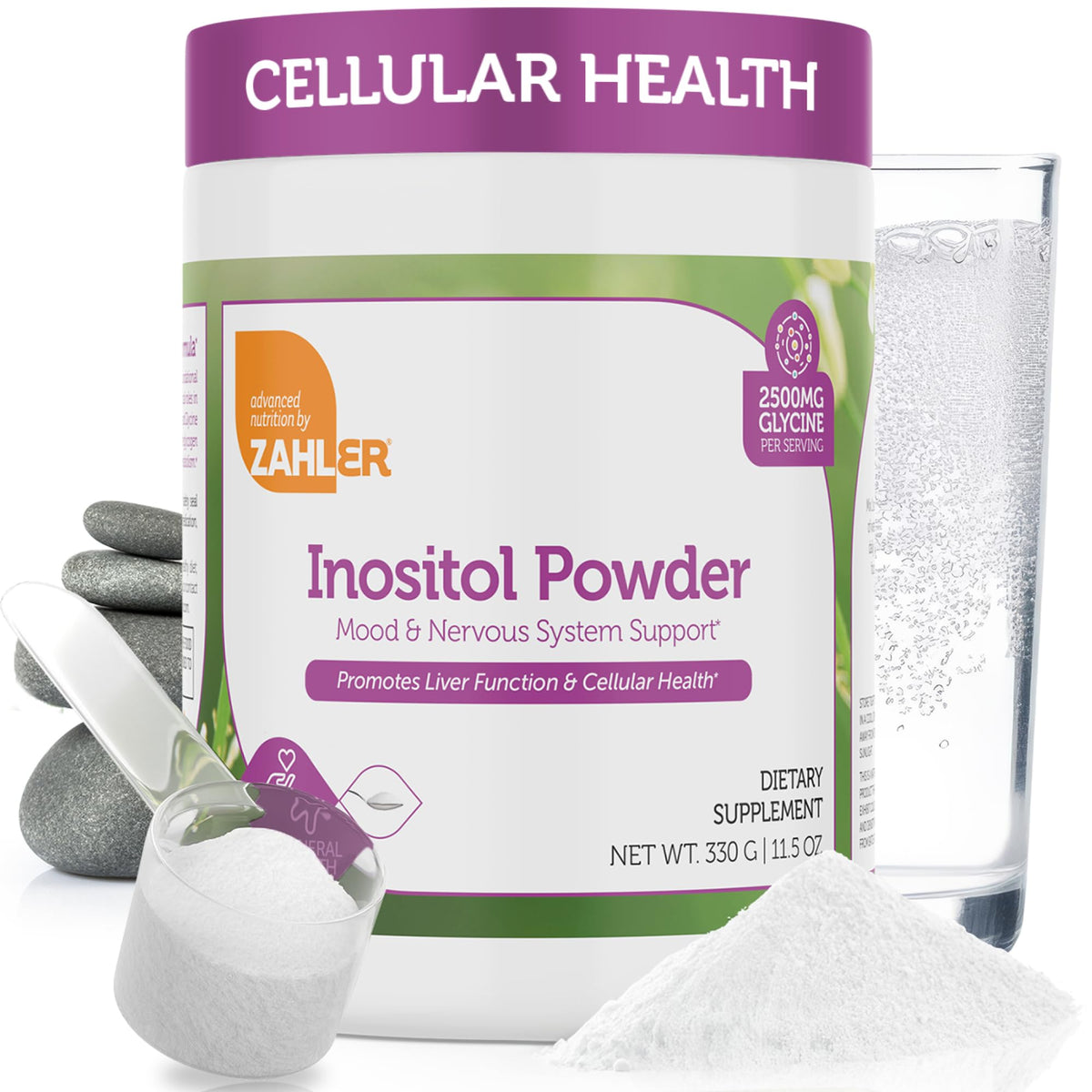 Zahler Poudre d'Inositol 408g vue de devant