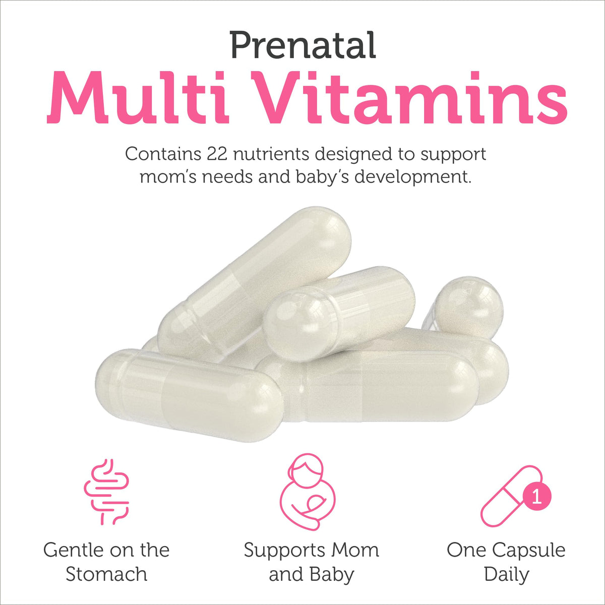 Zahler Prénatals 120 Capsules au milieu de fruits et légumes