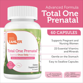 Zahler Total One Vitamines Prénatales 60 Capsules emballage