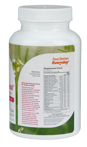 Zahler Total One Vitamines Prénatales capsules ouvertes