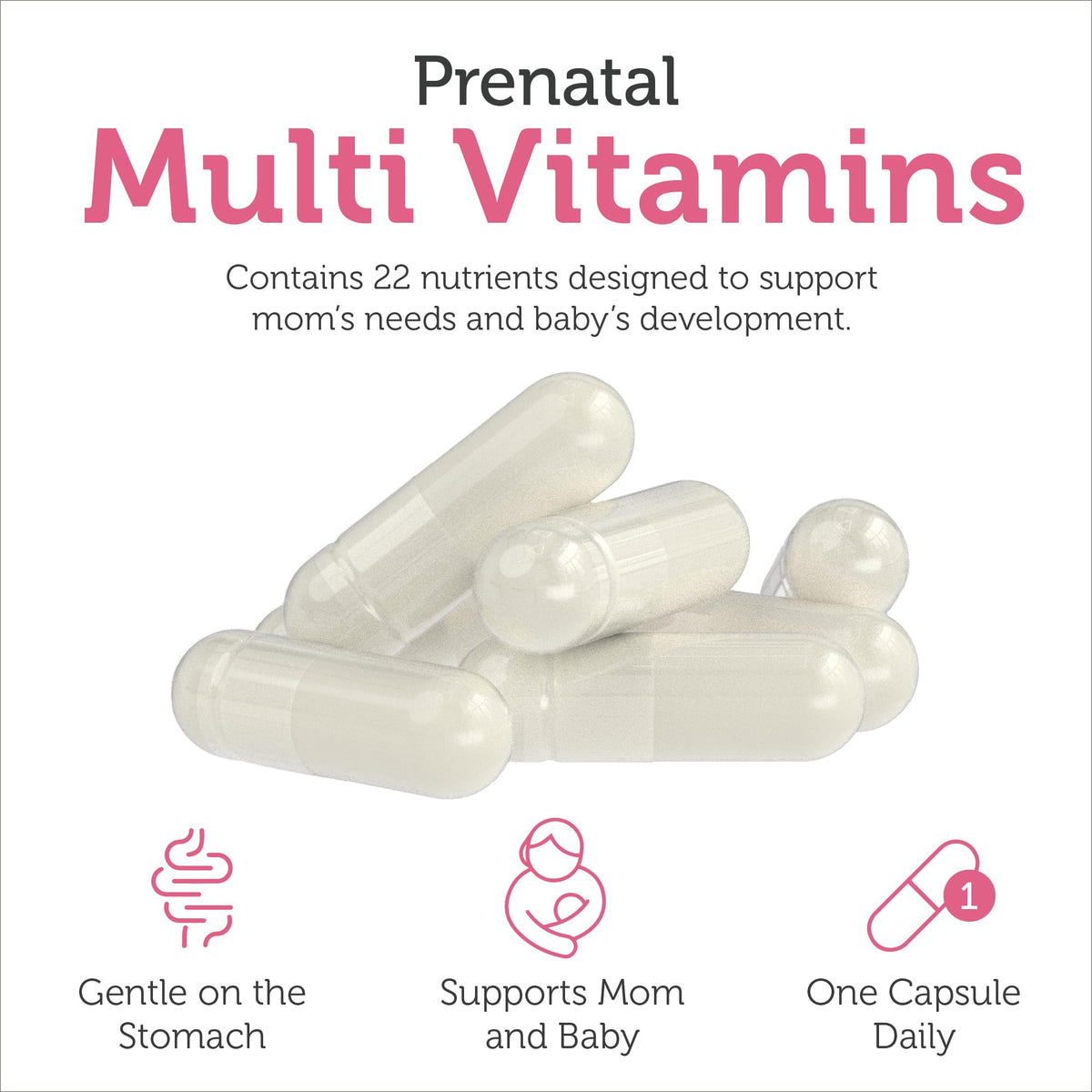 Zahler Total One Vitamines Prénatales capsules sur une table