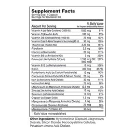 Zahler Total One Vitamines Prénatales ingrédients listés