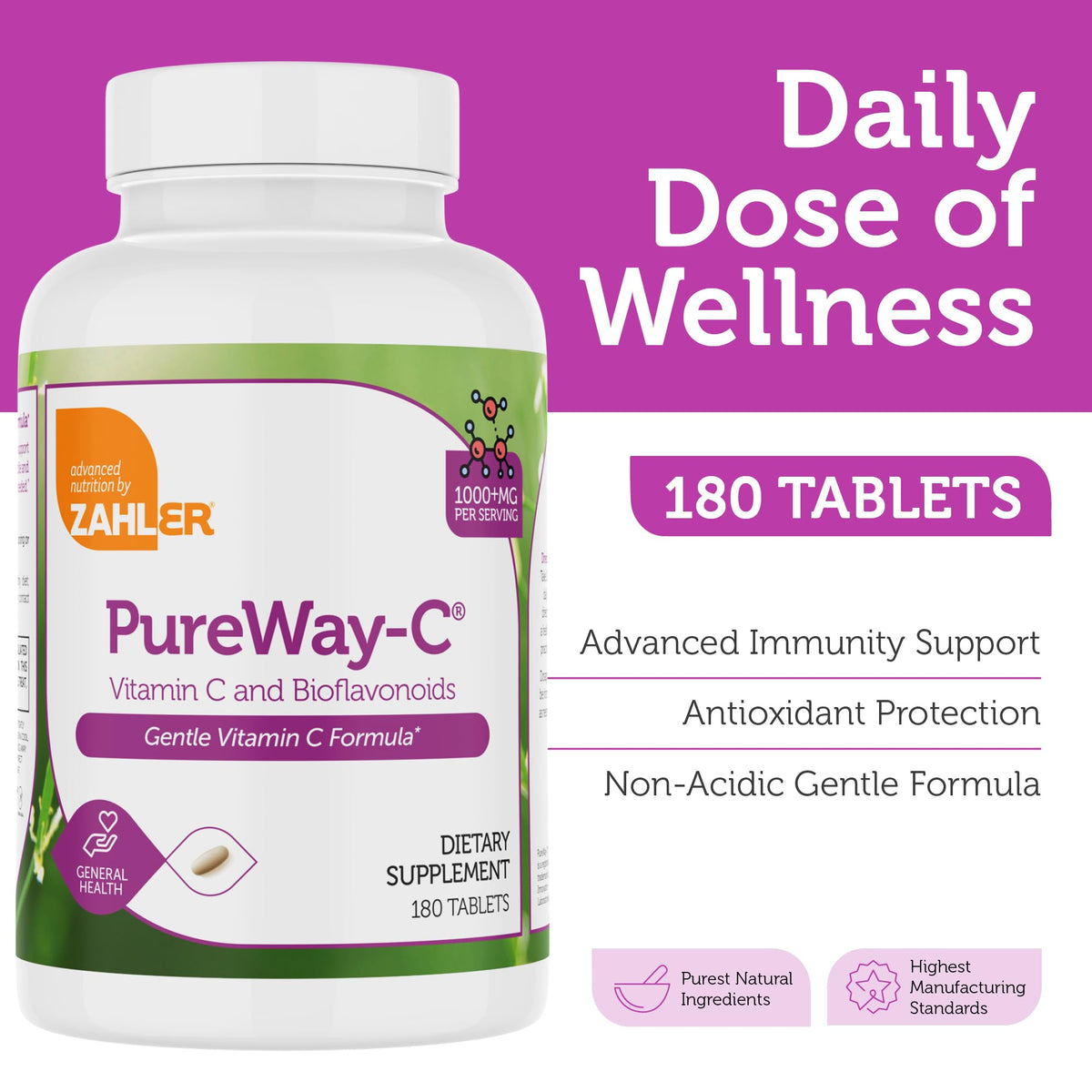 Zahler Vitamine C 1000mg comprimés, vue de côté