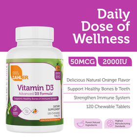 Zahler Vitamine D3 2000UI comprimés orange avec étiquette