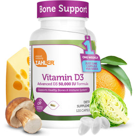 Zahler Vitamine D3 50000 UI 120 capsules vue de face