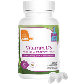 Zahler Vitamine D3 50000 UI capsules ouvertes montrant la taille