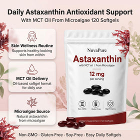 ZALPNUP Astaxanthin 12mg gélules montrant étiquette et contenu