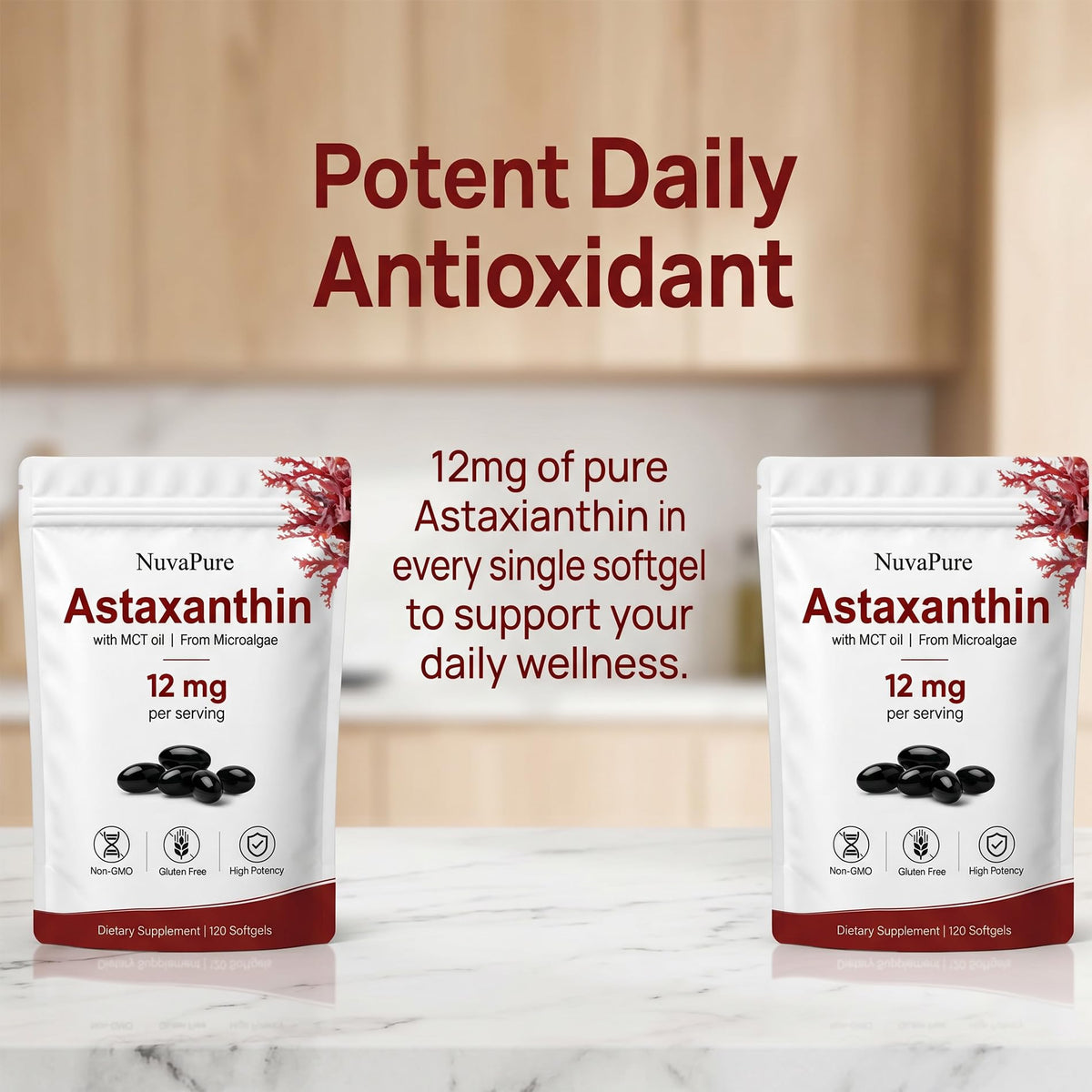 ZALPNUP Astaxanthin 12mg gélules ouvertes montrant le contenu