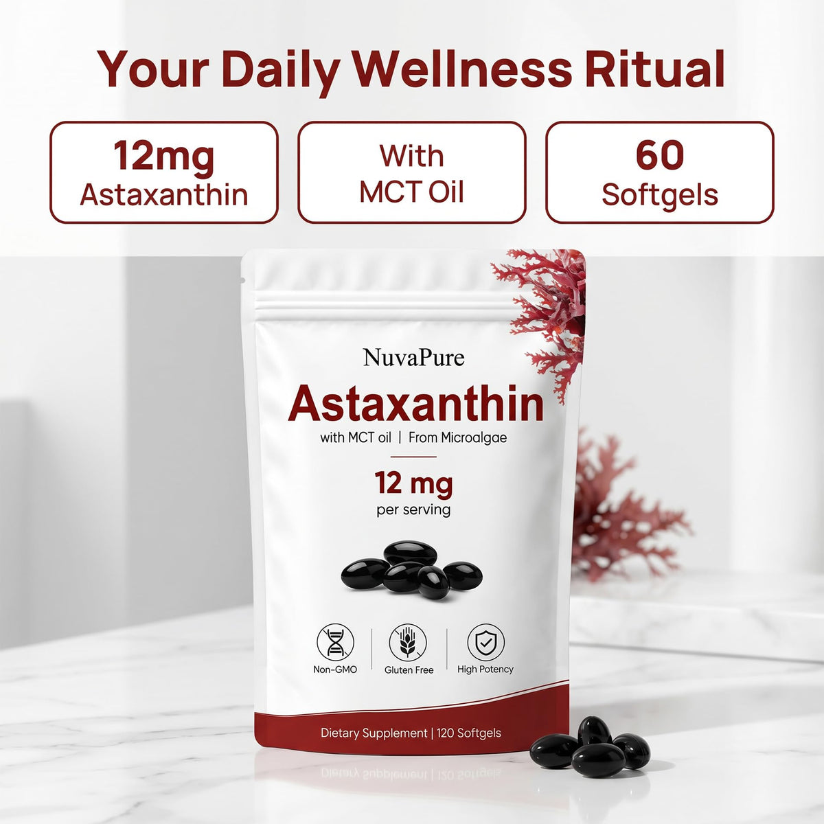 ZALPNUP Astaxanthin 12mg gélules sur un comptoir