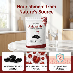 ZALPNUP Astaxanthin 12mg gélules sur un fond neutre
