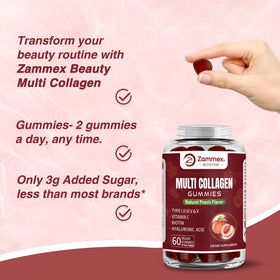 Zammex Gummies Multi-Collagène gummies sur une assiette