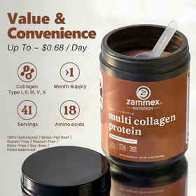 Zammex Poudre de Collagène Multi 549g vue de dos