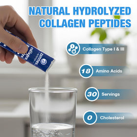 Zammex Poudre de Collagène Peptides ajoutée dans un smoothie