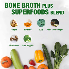 Zammex Poudre de Protéine de Bouillon d'Os 472g avec légumes frais