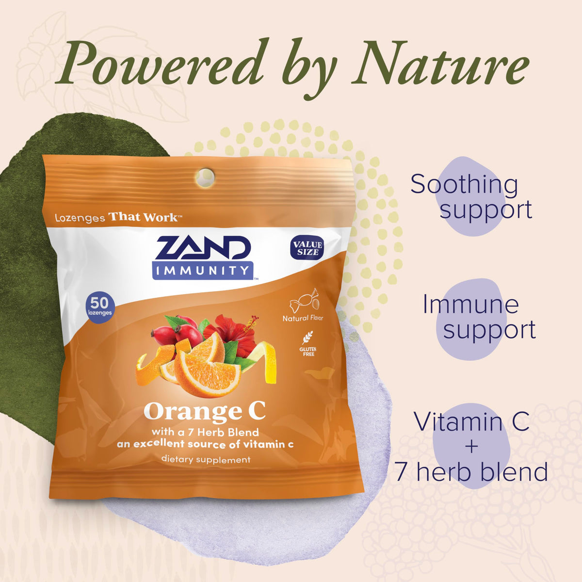 ZAND Orange C Bonbons à la Vitamine C - Bonbons en gros plan
